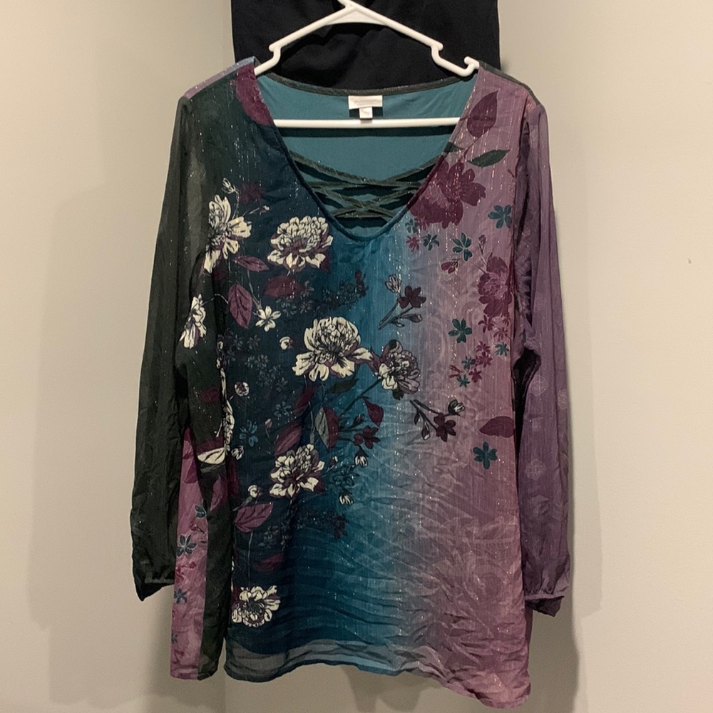 Purple/Teal Avenue Blouse